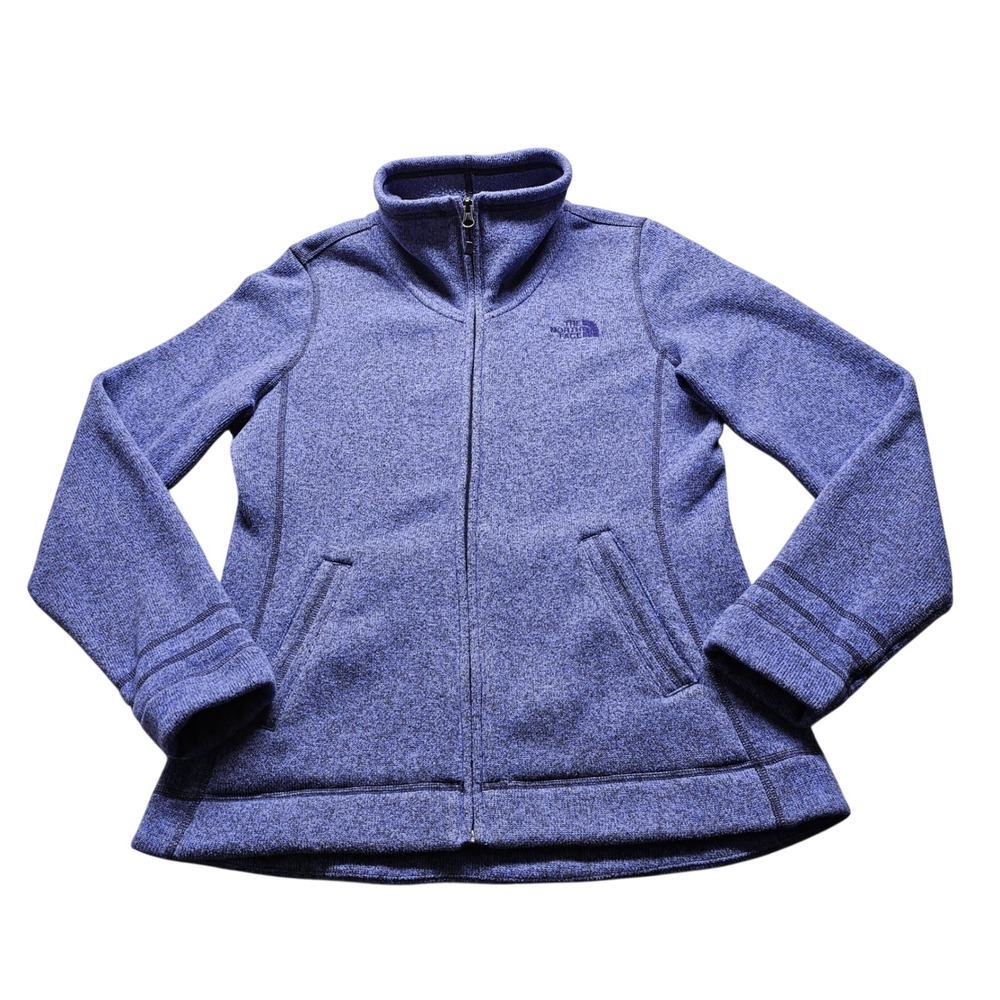 The North Face Crescent Full Zip Fleece Jacket Womens M Purple Heather Outdoor